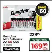 Dis-Chem Energizer Max Batteries AA Or AAA (16 Pack)-Per Pack offer