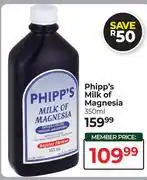 Dis-Chem Phipp's Milk Of Magnesia-350ml offer