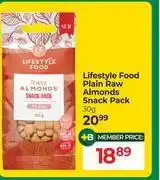Dis-Chem Lifestyle Food Plain Almonds Snack Pack-30g offer