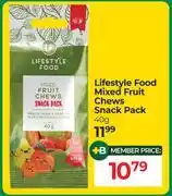 Dis-Chem Lifestyle Food Mixed Fruit Chews Snack Pack-40g offer