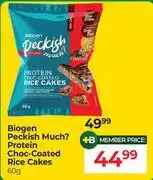 Dis-Chem Biogen Peckish Much? Protein Choc-Coated Rice Cakes-60g offer