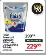 Dis-Chem Finish Powerball Quantum All In 1 Max Dishwashing Tablets-50 Tablets offer