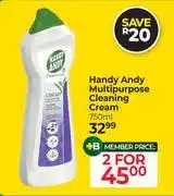 Dis-Chem Handy Andy Multipurpose Cleaning Cream-For 2 x 750ml offer