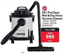 Makro 20 L ProClean Wet & Dry Drum Vacuum Cleaner offer