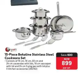 Makro 15-Piece Bekaline Stainless Steel Cookware Set offer