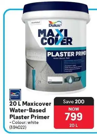 Makro Dulux 20 L Maxicover Water-Based Plaster Primer offer