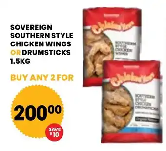 Econo Foods Sovereign southern style chicken wings or drumsticks offer