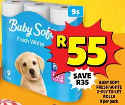 Usave Baby soft fresh white 2-ply toilet rolls offer