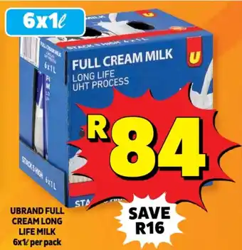 Usave Ubrand full cream long life milk offer