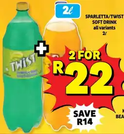 Usave Sparletta/ twist soft drink offer