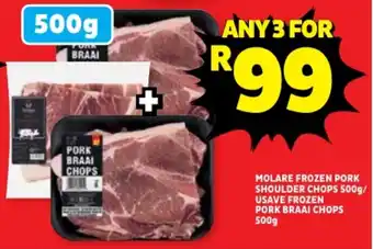 Usave Molare frozen pork shoulder chops/ usave frozen pork braai chops offer