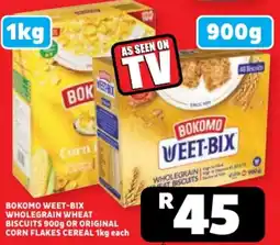 Usave Bokomo weet-bix wholegrain wheat biscuits or original corn flakes cereal offer
