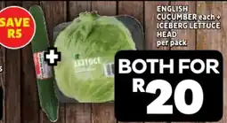 Usave English cucumber + iceberg lettuce head offer