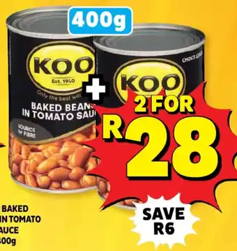 Usave Koo baked beans in tomato sauce offer