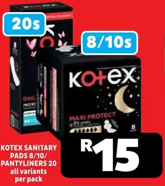 Usave Kotex sanitary pads/ pantyliners offer