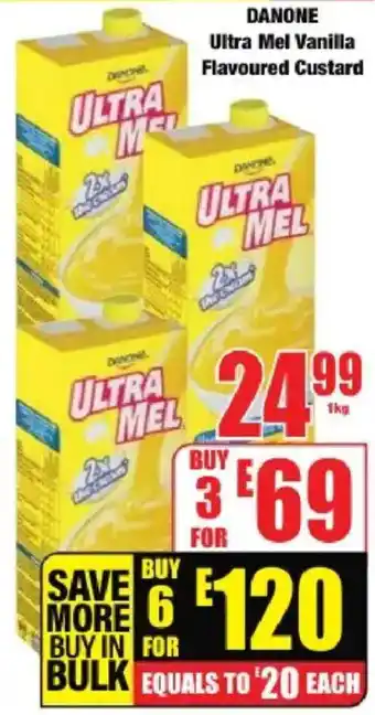 Boxer DANONE Ultra Mel Vanilla Flavoured Custard offer