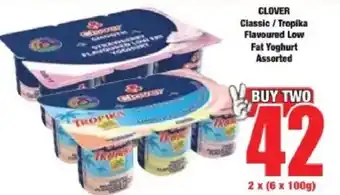 Boxer CLOVER Classic/ Tropika Flavoured Low Fat Yoghurt Assorted offer