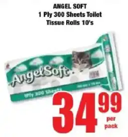 Boxer ANGEL SOFT 1 Ply 300 Sheets Toilet Tissue Rolls offer