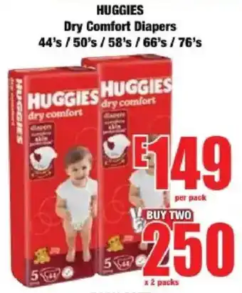 Boxer HUGGIES Dry Comfort Diapers offer