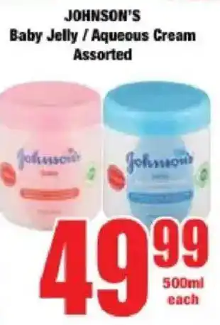 Boxer JOHNSON'S Baby Jelly/ Aqueous Cream Assorted offer