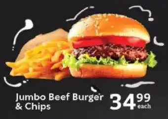 Oxford Freshmarket Jumbo Beef Burger & Chips offer