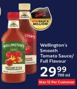Oxford Freshmarket Wellington's Smooth Tomato Sauce/ Full Flavour offer