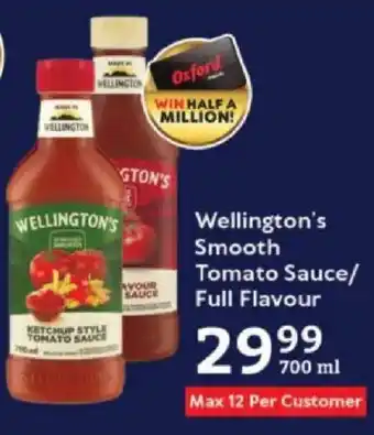 Oxford Freshmarket Wellington's Smooth Tomato Sauce/ Full Flavour offer