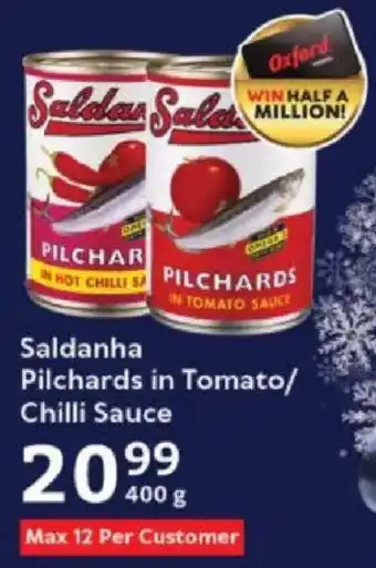 Oxford Freshmarket Saldanha Pilchards in Tomato/ Chilli Sauce offer