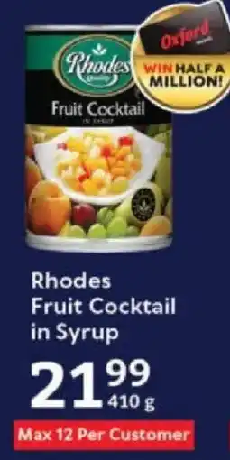 Oxford Freshmarket Rhodes Fruit Cocktail in Syrup offer