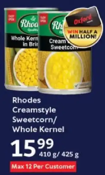 Oxford Freshmarket Rhodes Creamstyle Sweetcorn/ Whole Kernel offer