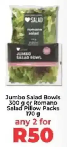 Food Lover's Market Jumbo Salad Bowls or Romano Salad Pillow Packs offer
