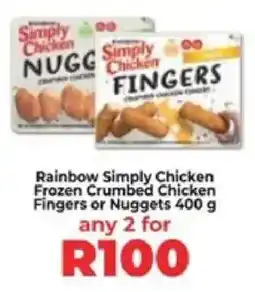 Food Lover's Market Rainbow Simply Chicken Frozen Crumbed Chicken Fingers or Nuggets offer