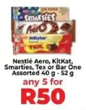 Food Lover's Market Nestlé Aero, KitKat, Smarties, Tex or Bar One Assorted offer