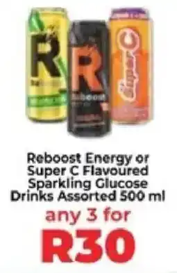 Food Lover's Market Reboost Energy or Super C Flavoured Sparkling Glucose Drinks Assorted offer