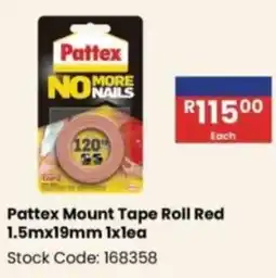 Africa Cash and Carry Pattex Mount Tape Roll Red offer