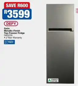 OK Furniture DEFY Satin Metallic-Finish Top-Freezer Fridge offer