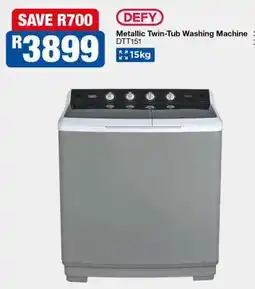 OK Furniture DEFY Metallic Twin-Tub Washing Machine offer