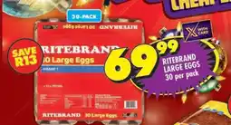 Shoprite RITEBRAND LARGE EGGS 30 per pack offer