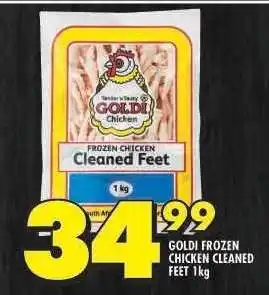 Shoprite GOLDI FROZEN CHICKEN CLEANED FEET 1 kg offer