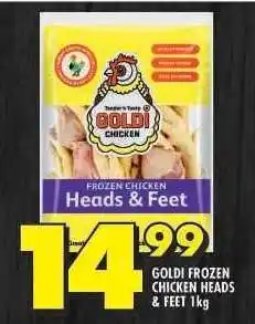 Shoprite GOLDI FROZEN CHICKEN HEADS & FEET 1kg offer