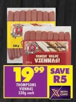 Shoprite THOMPSONS VIENNAS offer