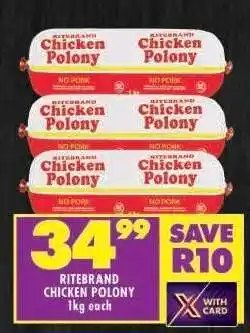 Shoprite Ritebrand Chicken Polony offer