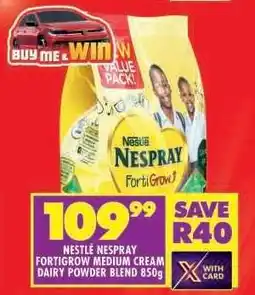 Shoprite NESTLÉ NESPRAY FORTIGROW MEDIUM CREAM DAIRY POWDER BLEND 850g offer