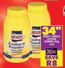 Shoprite MOIR'S VANILLA CUSTARD POWDER 500g offer