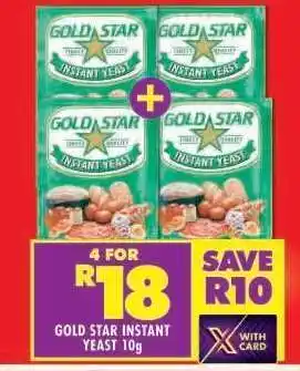 Shoprite GOLD STAR INSTANT YEAST 10g offer