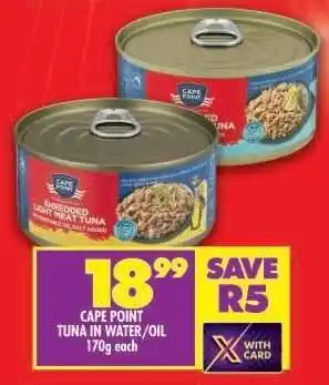 Shoprite CAPE POINT TUNA IN WATER/OIL offer