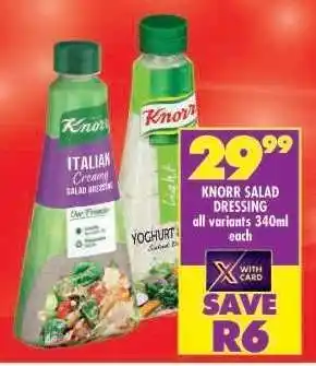 Shoprite KNORR SALAD DRESSING all variants 340ml each offer