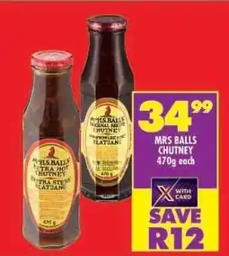 Shoprite MRS BALLS CHUTNEY 470g each offer