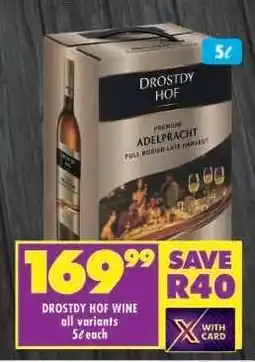 Shoprite Drostdy Hof Wine offer