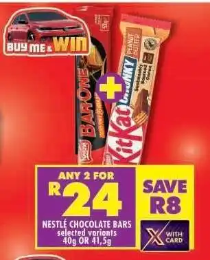 Shoprite NESTLE CHOCOLATE BARS offer